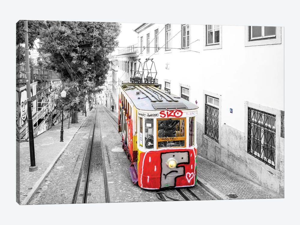 Historic Red Graffiti Lisbon by Susanne Kremer 1-piece Canvas Print