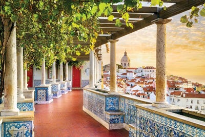 Romantic Sunrise In Lisbon by Susanne Kremer framed wall art