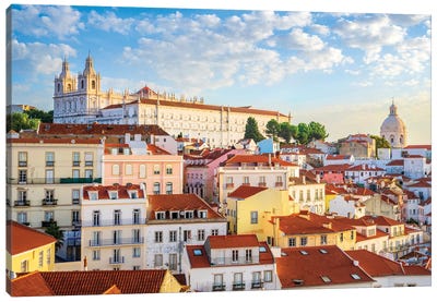 Rooftops Of Lisbon Canvas Art Print - Portugal Art