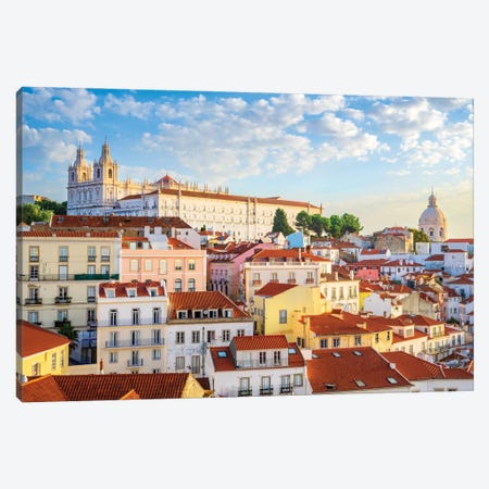 Rooftops Of Lisbon Canvas Print #SKR911} by Susanne Kremer Canvas Art Print