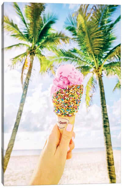 Tropical Summer Vibes Canvas Art Print - Ice Cream & Popsicle Art