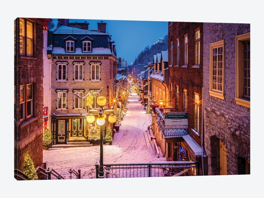 Winter Scene Old Quebec by Susanne Kremer 1-piece Canvas Print