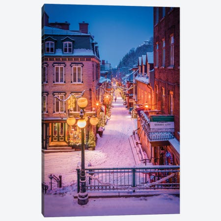 Snowy Morning Quebec City Canvas Print #SKR949} by Susanne Kremer Canvas Artwork