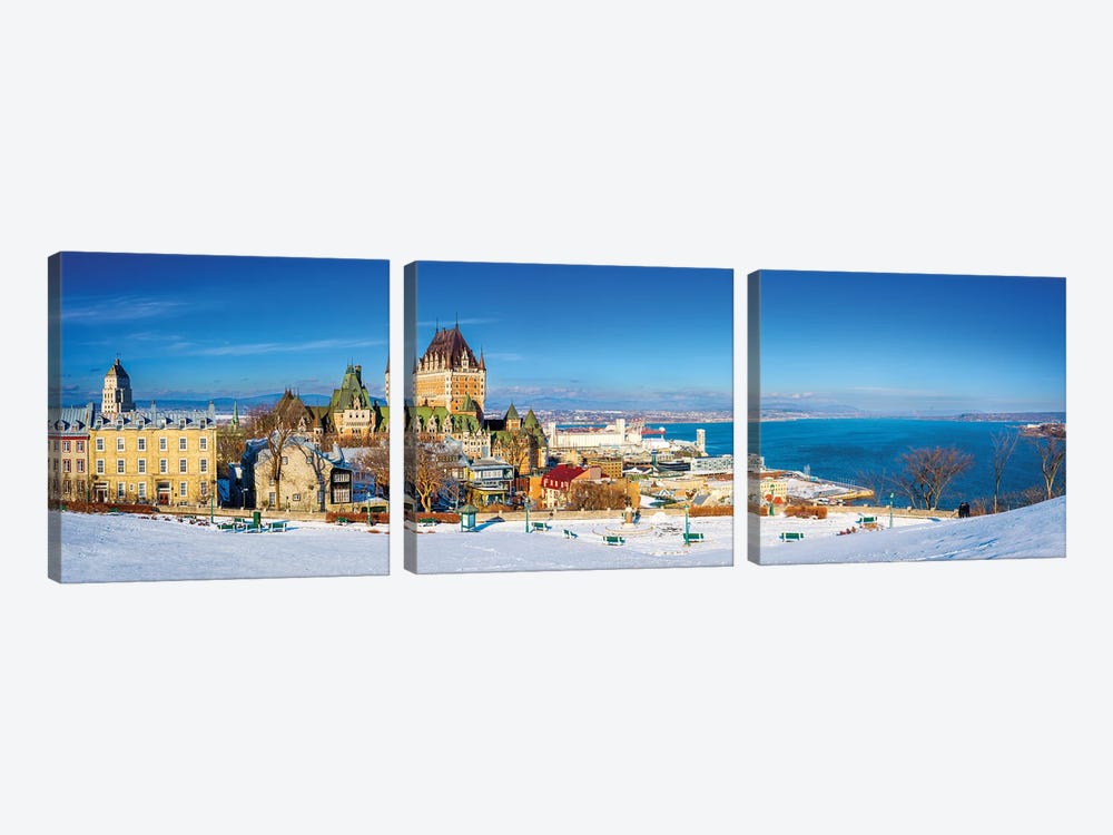 Snowy Panorama Of Quebec by Susanne Kremer 3-piece Canvas Print