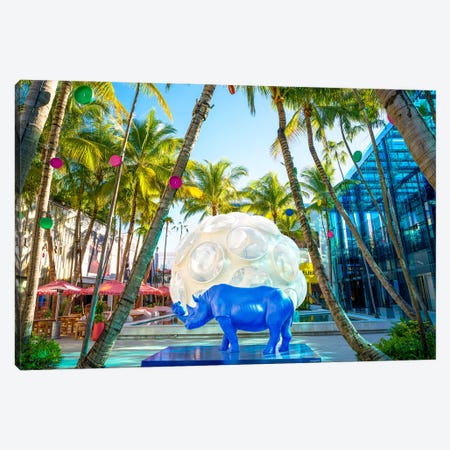 Blue Rhino Art Miami Landscape Canvas Print #SKR983} by Susanne Kremer Canvas Wall Art