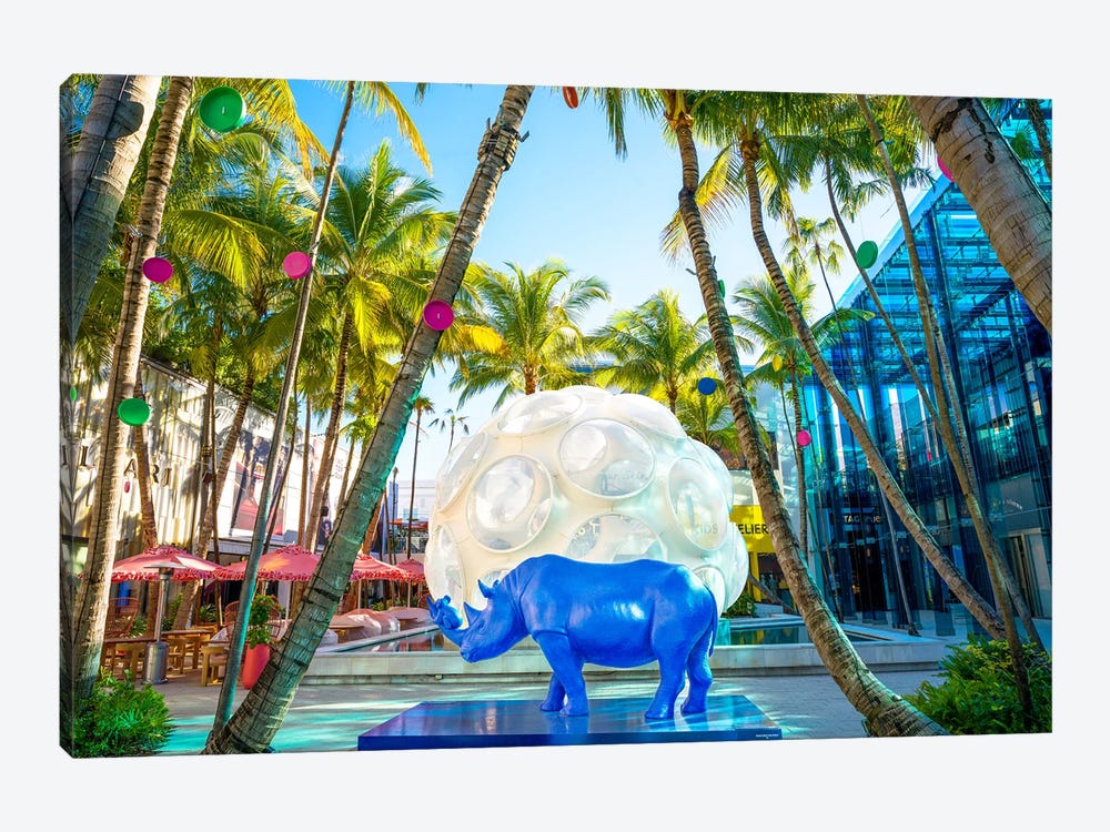 Blue Rhino Art Miami Landscape by Susanne Kremer 1-piece Canvas Wall Art