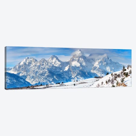 Grand Teton Panorama Canvas Print #SKR994} by Susanne Kremer Canvas Artwork