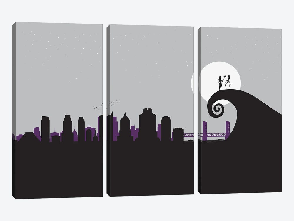 A nightmare in Sacramento by SKYWORLDPROJECT 3-piece Canvas Wall Art