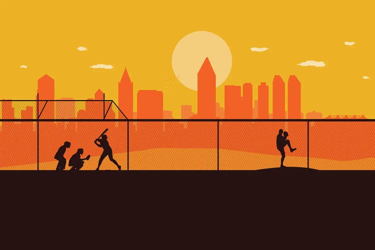 San Diego Playball by René Mateo wall art