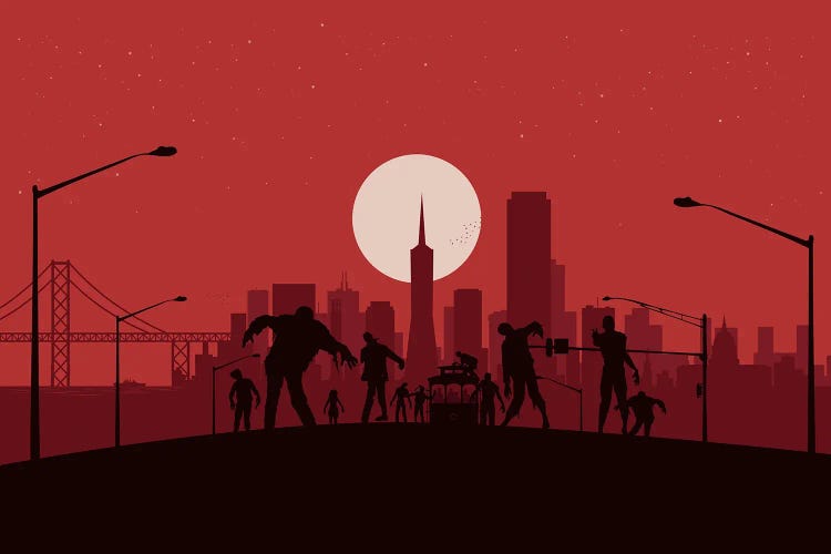 San Francisco Zombies by SKYWORLDPROJECT wall art