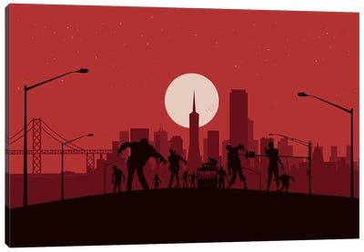 San Francisco Zombies Canvas Art Print - SKYWORLDPROJECT