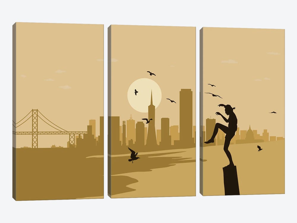 San Francisco Karate by SKYWORLDPROJECT 3-piece Canvas Art Print