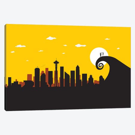 Seattle's Nightmare Canvas Print #SKW116} by SKYWORLDPROJECT Canvas Wall Art