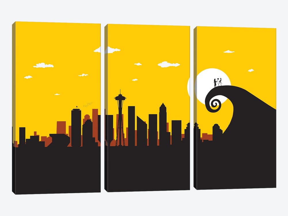 Seattle's Nightmare by SKYWORLDPROJECT 3-piece Canvas Art Print