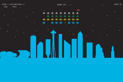 Seattle Invaders by SKYWORLDPROJECT canvas print