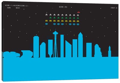 Seattle Invaders Canvas Art Print - SKYWORLDPROJECT