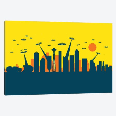 Seattle's UFO Canvas Print #SKW118} by SKYWORLDPROJECT Art Print