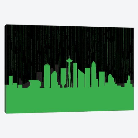 Seattle Code Canvas Print #SKW120} by SKYWORLDPROJECT Canvas Wall Art