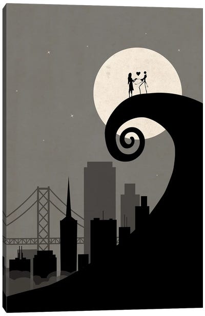 San Francisco Nightmare Scene Canvas Art Print - Holiday Movie Art