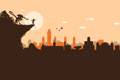 Albany NY. Aliens Battle by SKYWORLDPROJECT art print