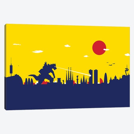 Barcelona Mecha Attack Canvas Print #SKW138} by SKYWORLDPROJECT Canvas Art Print