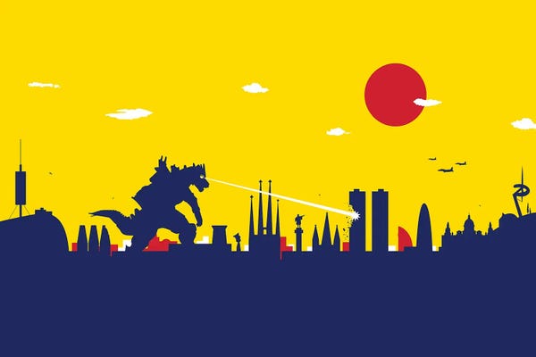 Spain: Barcelona Mecha Attack by SKYWORLDPROJECT