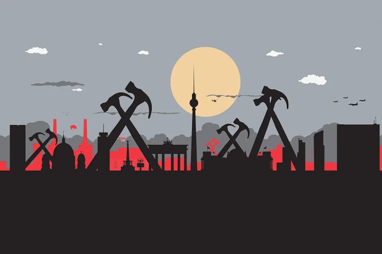 Berlin Hammers Night by SKYWORLDPROJECT wall art