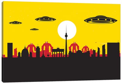 Berlin Robots Ufo Canvas Art Print - UFO Art