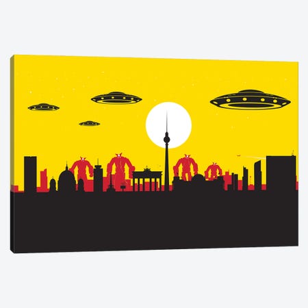 Berlin Robots Ufo Canvas Print #SKW141} by SKYWORLDPROJECT Canvas Art