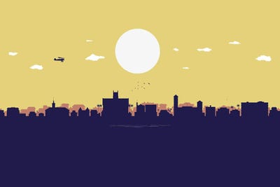 Bermuda Skyline by SKYWORLDPROJECT metal wall art