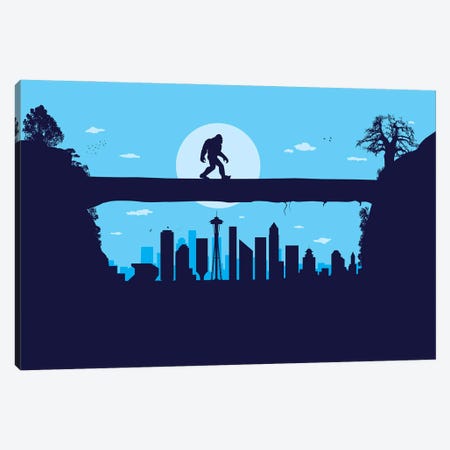 Seattle Bigfoot Canvas Print #SKW143} by SKYWORLDPROJECT Canvas Art