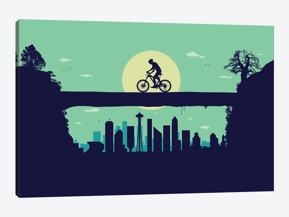 Riding at Seattle Sunset by SKYWORLDPROJECT 1-piece Canvas Art