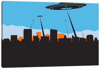 Boise Idaho Ufo Visit Canvas Art Print - UFO Art