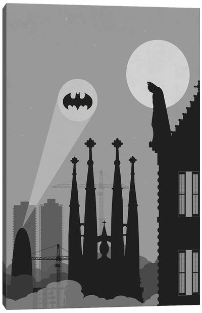 Barcelona Gothic Hero Canvas Art Print - SKYWORLDPROJECT