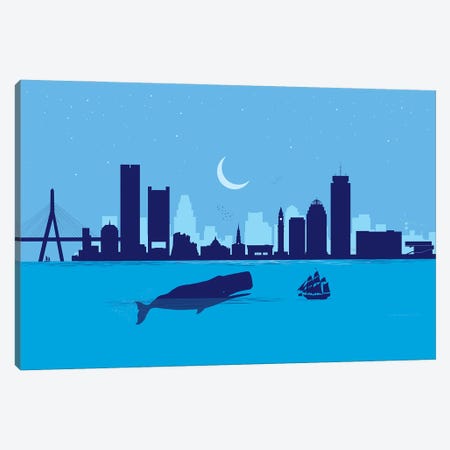 Boston Whale Canvas Print #SKW15} by SKYWORLDPROJECT Canvas Art Print