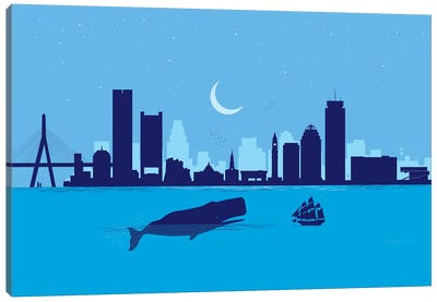 Boston Whale Canvas Art Print - Massachusetts Art