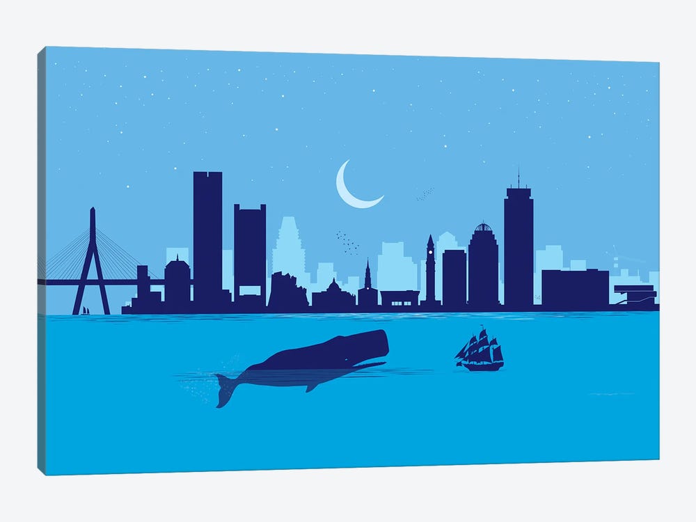 Boston Whale by SKYWORLDPROJECT 1-piece Canvas Print