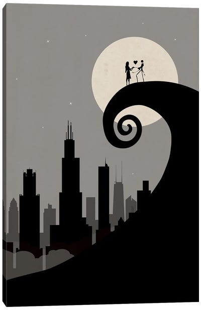 Chicago's Nightmare Canvas Art Print - The Nightmare Before Christmas