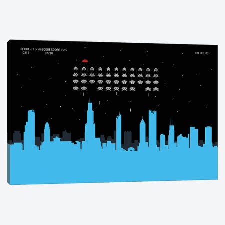 Chicago Invaders Canvas Print #SKW19} by SKYWORLDPROJECT Canvas Art