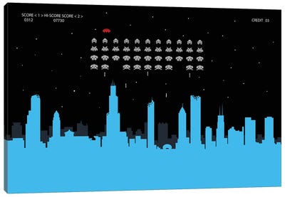 Chicago Invaders Canvas Art Print - SKYWORLDPROJECT