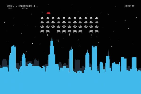 Canvas Print: Chicago Invaders by SKYWORLDPROJECT