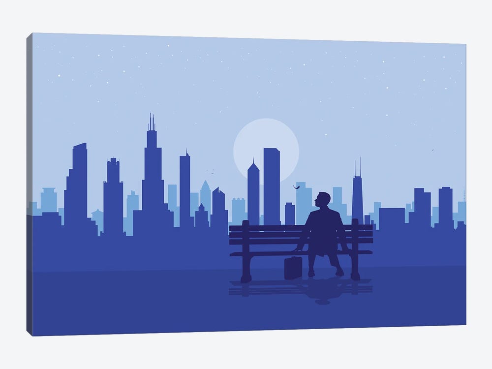 Chicago's Bench Story by SKYWORLDPROJECT 1-piece Canvas Art Print