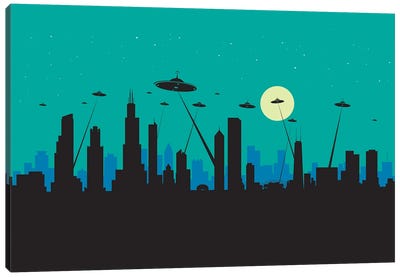 Ufos Chicago Canvas Art Print - UFO Art