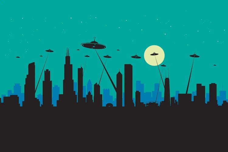 Ufos Chicago by SKYWORLDPROJECT wall art