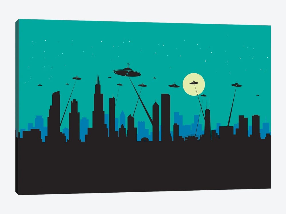 Ufos Chicago by SKYWORLDPROJECT 1-piece Canvas Wall Art