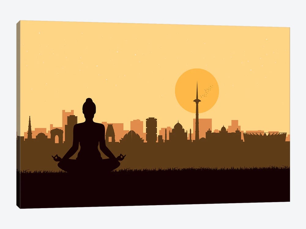 Delhi Meditation by SKYWORLDPROJECT 1-piece Canvas Art Print