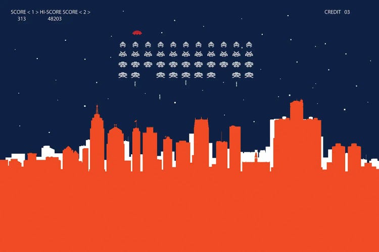 Detroit Invaders by SKYWORLDPROJECT wall art