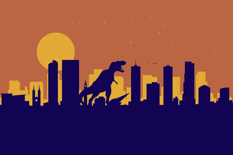 Denver Dinosaur by SKYWORLDPROJECT canvas print