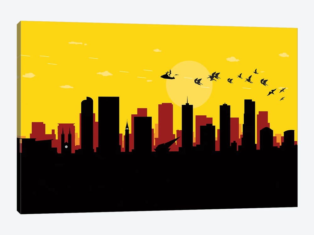 Denver Flash Fight by SKYWORLDPROJECT 1-piece Canvas Print