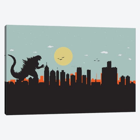 Detroit Monster Canvas Print #SKW40} by SKYWORLDPROJECT Art Print
